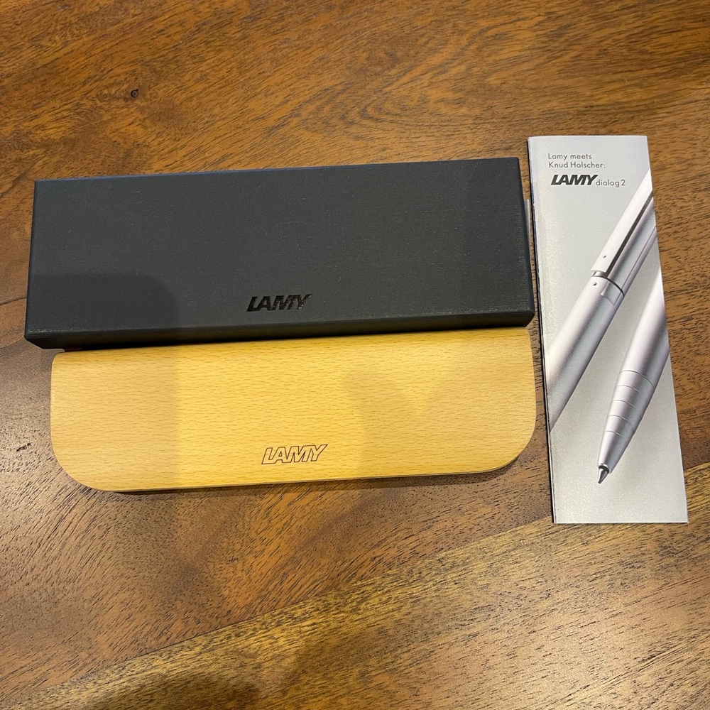 Brand new LAMY Silver Pen with Wooden Case